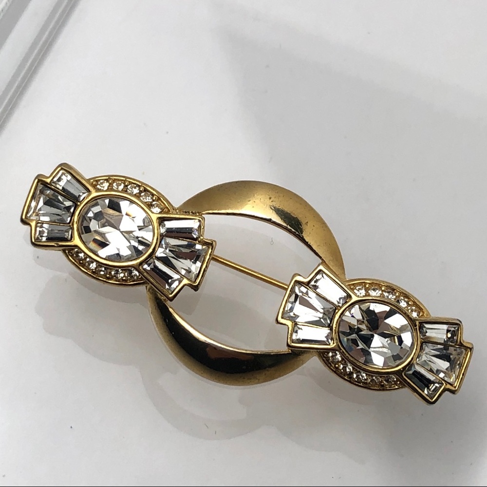 RARE VTG 70s GIVENCHY CRYSTAL BROOCH